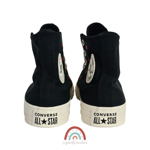 New! Converse Chuck Taylor All Star High Top Sneakers with Cherry Embroidery - Picture 13 of 16